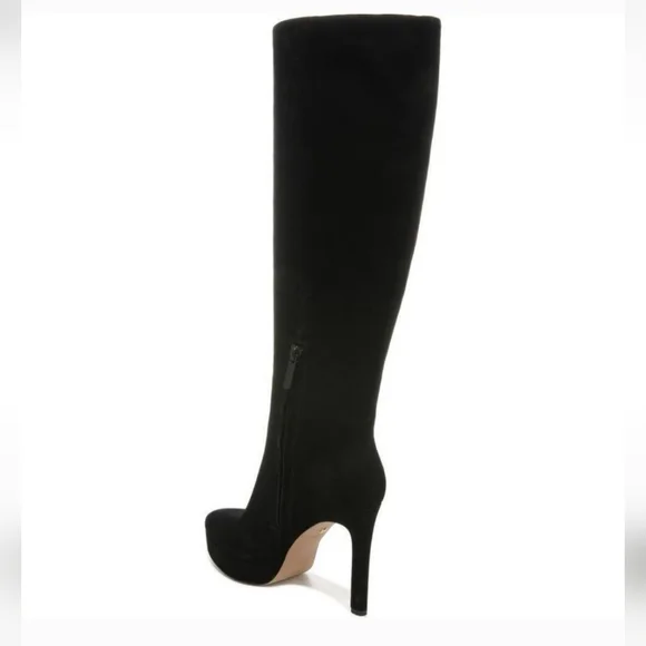 NWT$695 Veronica Beard Suede Dali Knee High Stiletto Heeled Boots in Black Sz 9 - Picture 4 of 16